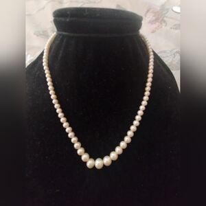 Elegant Vintage Retro Faux Pearl Gradient Strand Necklace!